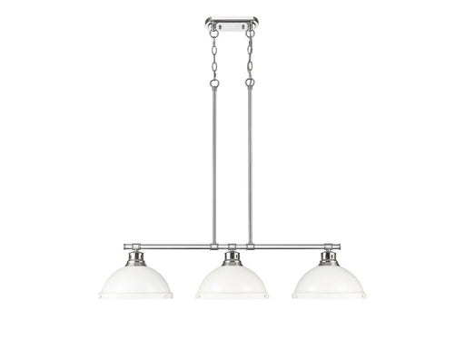 Golden - 3602-3LP PW-WHT - Three Light Linear Pendant - Duncan - Pewter