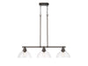 Golden - 3602-3LP RBZ-CLR - Three Light Linear Pendant - Duncan - Rubbed Bronze