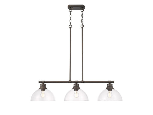 Golden - 3602-3LP RBZ-CLR - Three Light Linear Pendant - Duncan - Rubbed Bronze