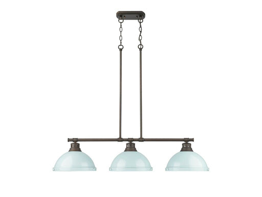 Golden - 3602-3LP RBZ-SF - Three Light Linear Pendant - Duncan - Rubbed Bronze