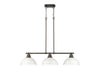 Golden - 3602-3LP RBZ-WH - Three Light Linear Pendant - Duncan - Rubbed Bronze
