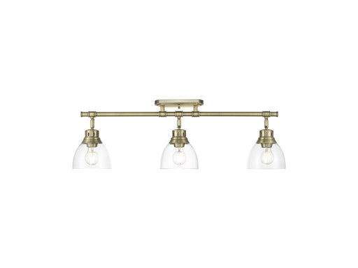 Golden - 3602-3SF AB-CLR - Three Light Semi-Flush Mount - Duncan - Aged Brass