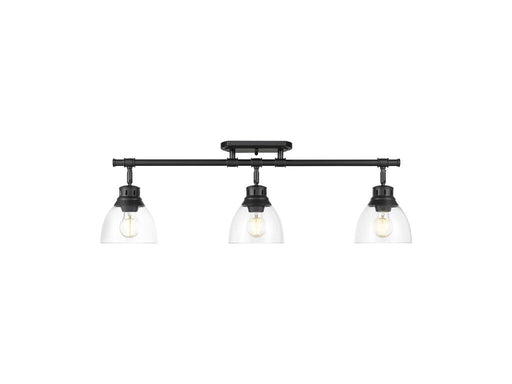 Golden - 3602-3SF BLK-CLR - Three Light Semi-Flush Mount - Duncan - Matte Black