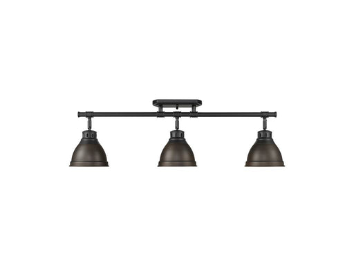 Golden - 3602-3SF BLK-RBZ - Three Light Semi-Flush Mount - Duncan - Matte Black