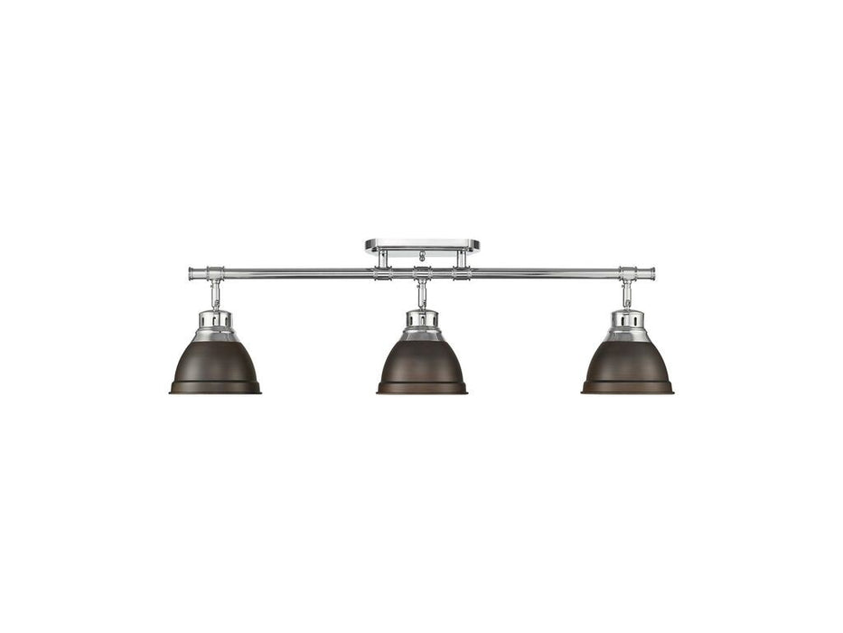 Golden - 3602-3SF CH-RBZ - Three Light Semi-Flush Mount - Duncan - Chrome