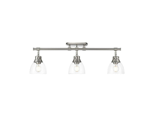 Golden - 3602-3SF PW-CLR - Three Light Semi-Flush Mount - Duncan - Pewter