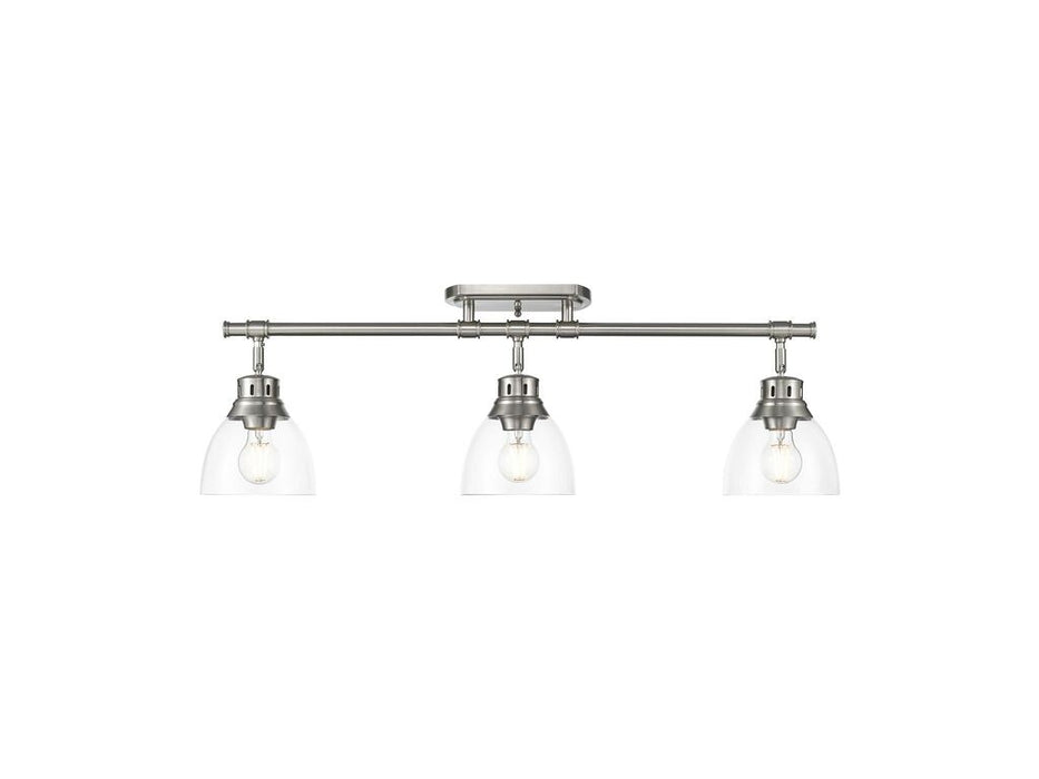 Golden - 3602-3SF PW-CLR - Three Light Semi-Flush Mount - Duncan - Pewter