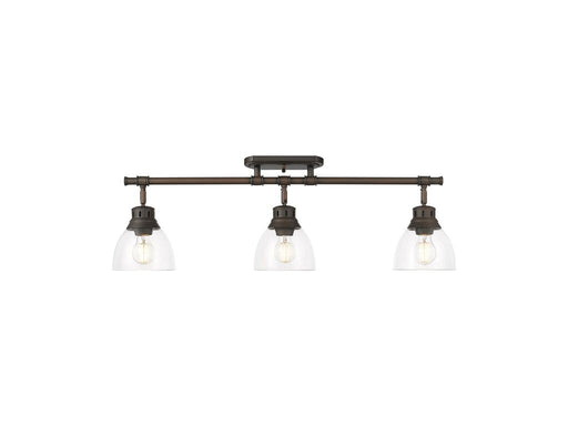 Golden - 3602-3SF RBZ-CLR - Three Light Semi-Flush Mount - Duncan - Rubbed Bronze