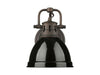 Golden - 3602-BA1 RBZ-BK - One Light Vanity - Duncan - Rubbed Bronze