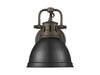 Golden - 3602-BA1 RBZ-BLK - One Light Vanity - Duncan - Rubbed Bronze