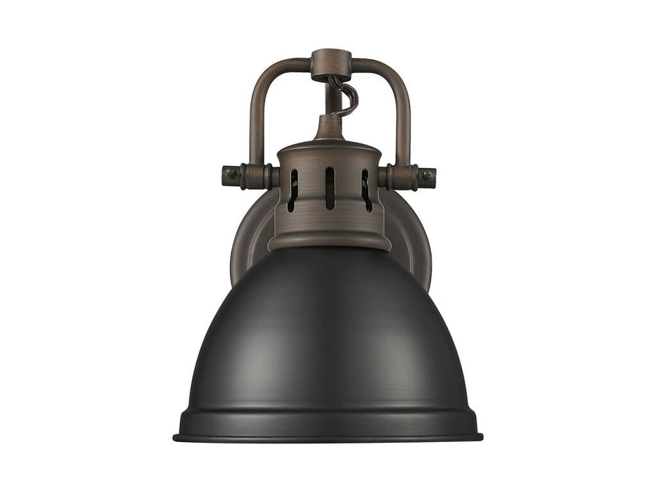 Golden - 3602-BA1 RBZ-BLK - One Light Vanity - Duncan - Rubbed Bronze