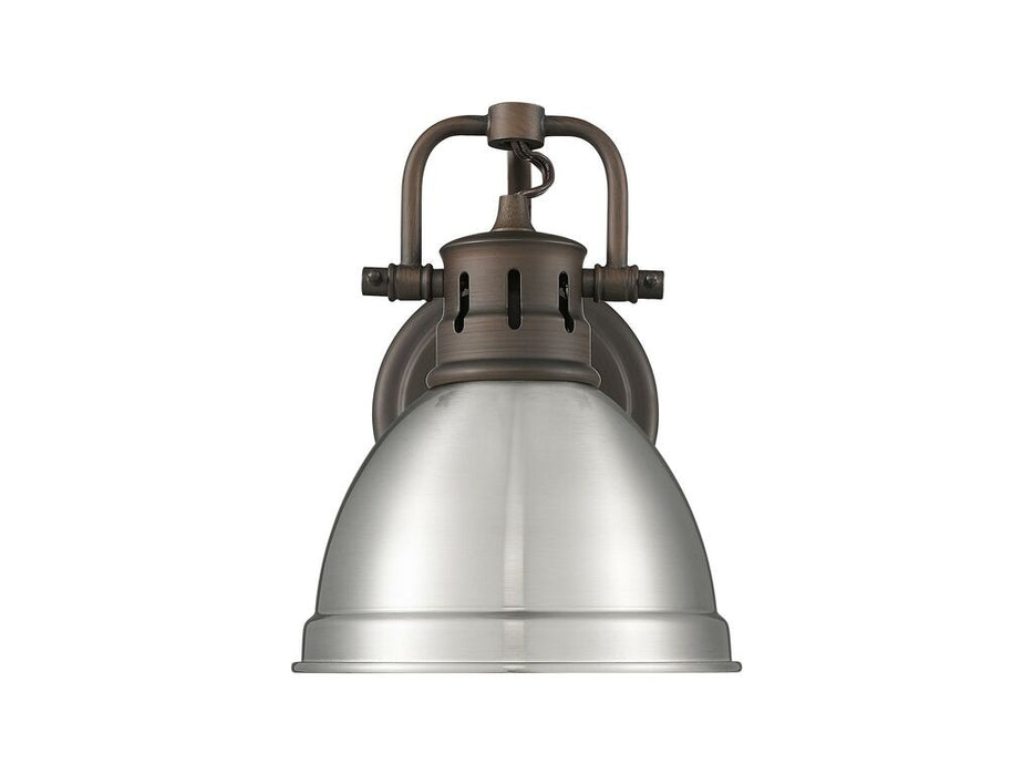 Golden - 3602-BA1 RBZ-PW - One Light Vanity - Duncan - Rubbed Bronze