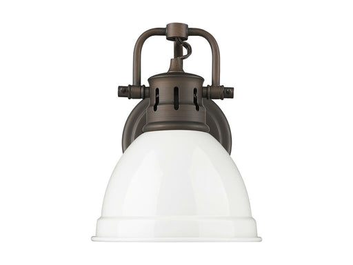 Golden - 3602-BA1 RBZ-WH - One Light Vanity - Duncan - Rubbed Bronze
