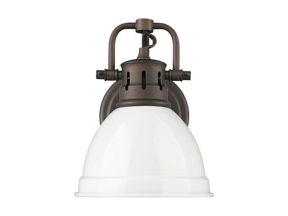 Golden - 3602-BA1 RBZ-WH - One Light Vanity - Duncan - Rubbed Bronze