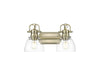 Golden - 3602-BA2 AB-CLR - Two Light Vanity - Duncan - Aged Brass