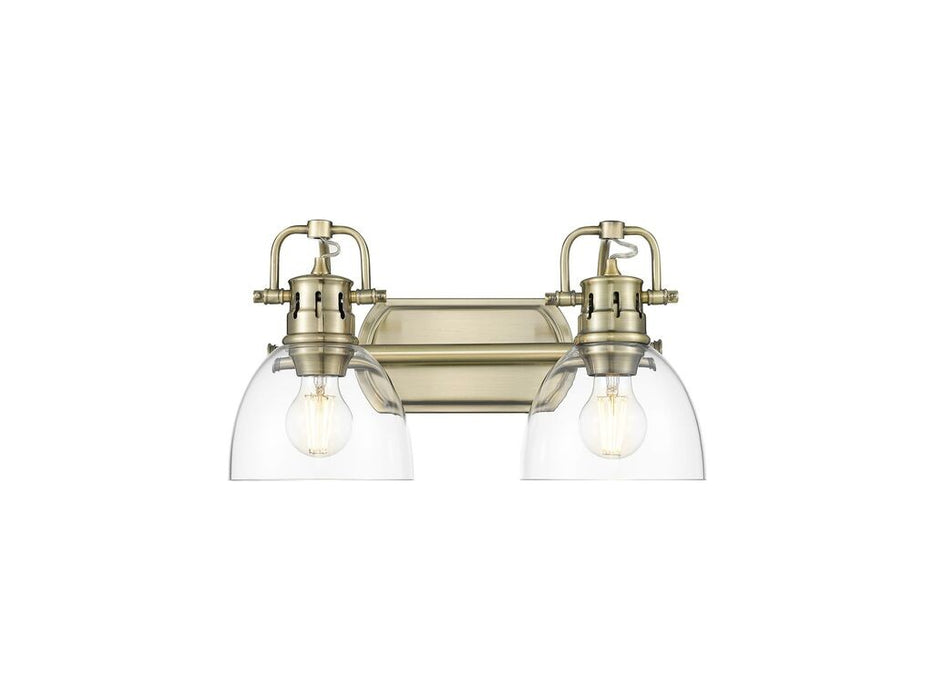 Golden - 3602-BA2 AB-CLR - Two Light Vanity - Duncan - Aged Brass