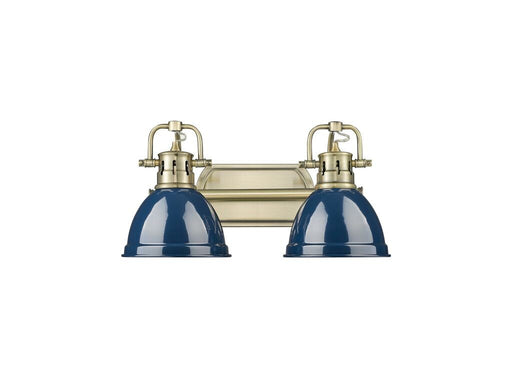 Golden - 3602-BA2 AB-NVY - Two Light Vanity - Duncan - Aged Brass