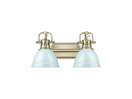 Golden - 3602-BA2 AB-SF - Two Light Vanity - Duncan - Aged Brass