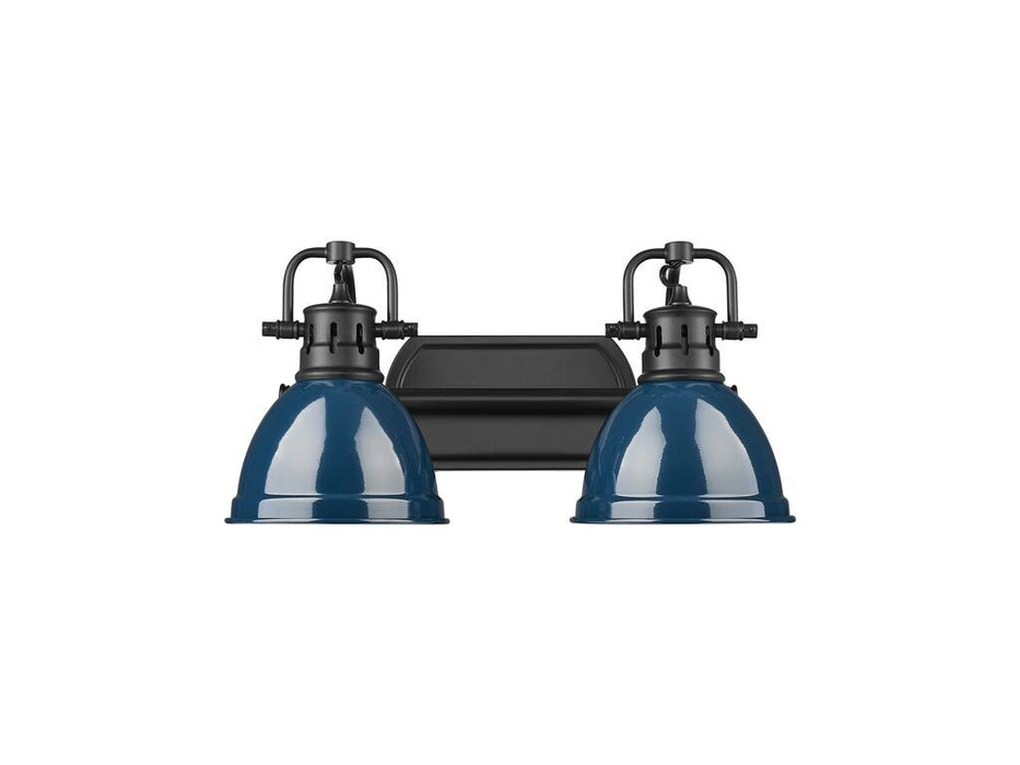Golden - 3602-BA2 BLK-NVY - Two Light Vanity - Duncan - Matte Black