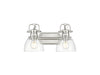 Golden - 3602-BA2 PW-CLR - Two Light Vanity - Duncan - Pewter
