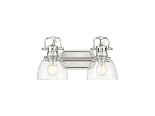 Golden - 3602-BA2 PW-CLR - Two Light Vanity - Duncan - Pewter