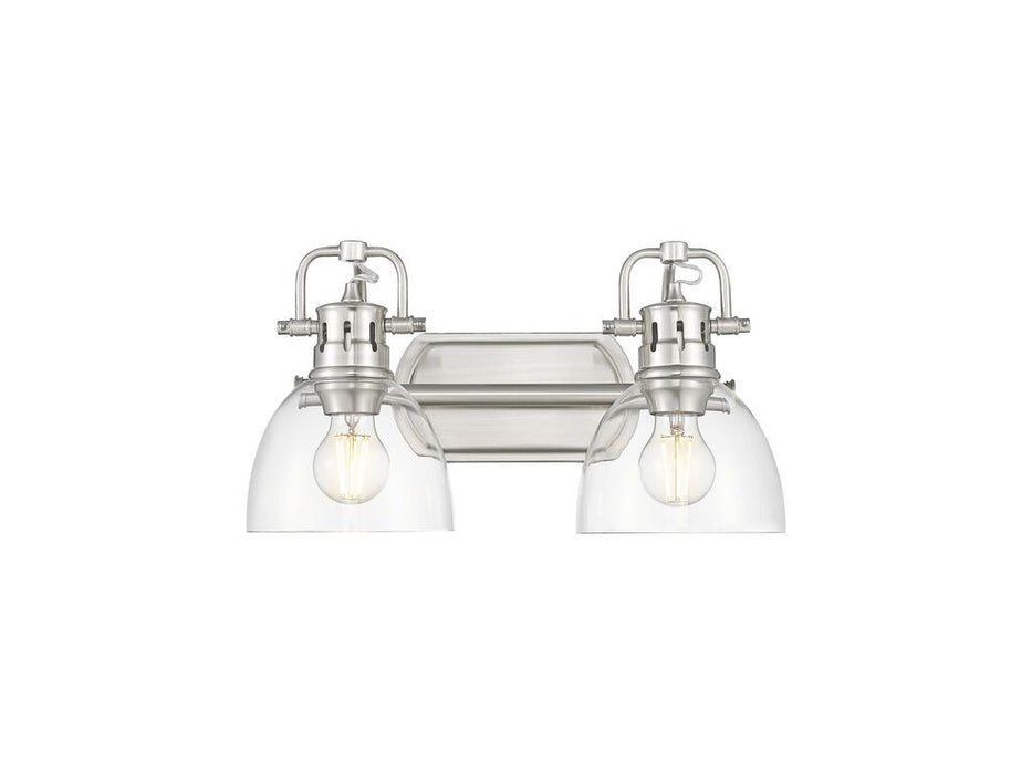 Golden - 3602-BA2 PW-CLR - Two Light Vanity - Duncan - Pewter