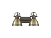 Golden - 3602-BA2 RBZ-AB - Two Light Vanity - Duncan - Rubbed Bronze