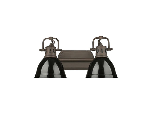 Golden - 3602-BA2 RBZ-BK - Two Light Vanity - Duncan - Rubbed Bronze