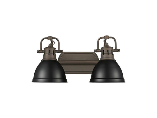 Golden - 3602-BA2 RBZ-BLK - Two Light Vanity - Duncan - Rubbed Bronze