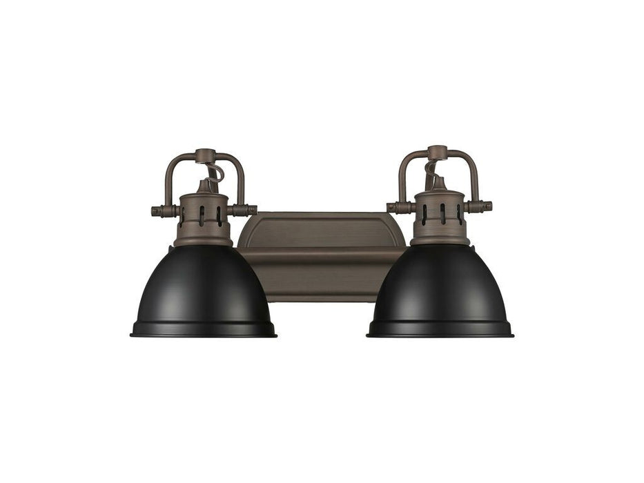 Golden - 3602-BA2 RBZ-BLK - Two Light Vanity - Duncan - Rubbed Bronze