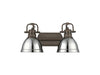 Golden - 3602-BA2 RBZ-CH - Two Light Vanity - Duncan - Rubbed Bronze