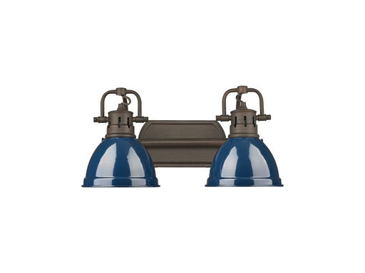Golden - 3602-BA2 RBZ-NVY - Two Light Vanity - Duncan - Rubbed Bronze