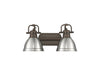Golden - 3602-BA2 RBZ-PW - Two Light Vanity - Duncan - Rubbed Bronze