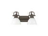 Golden - 3602-BA2 RBZ-WHT - Two Light Vanity - Duncan - Rubbed Bronze