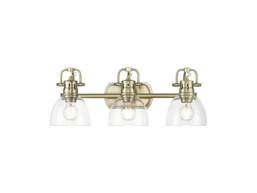Golden - 3602-BA3 AB-CLR - Three Light Vanity - Duncan - Aged Brass