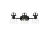 Golden - 3602-BA3 BLK-CLR - Three Light Vanity - Duncan - Matte Black