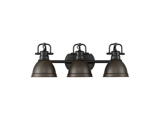 Golden - 3602-BA3 BLK-RBZ - Three Light Vanity - Duncan - Matte Black