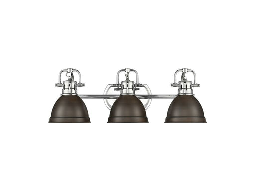 Golden - 3602-BA3 CH-RBZ - Three Light Vanity - Duncan - Chrome