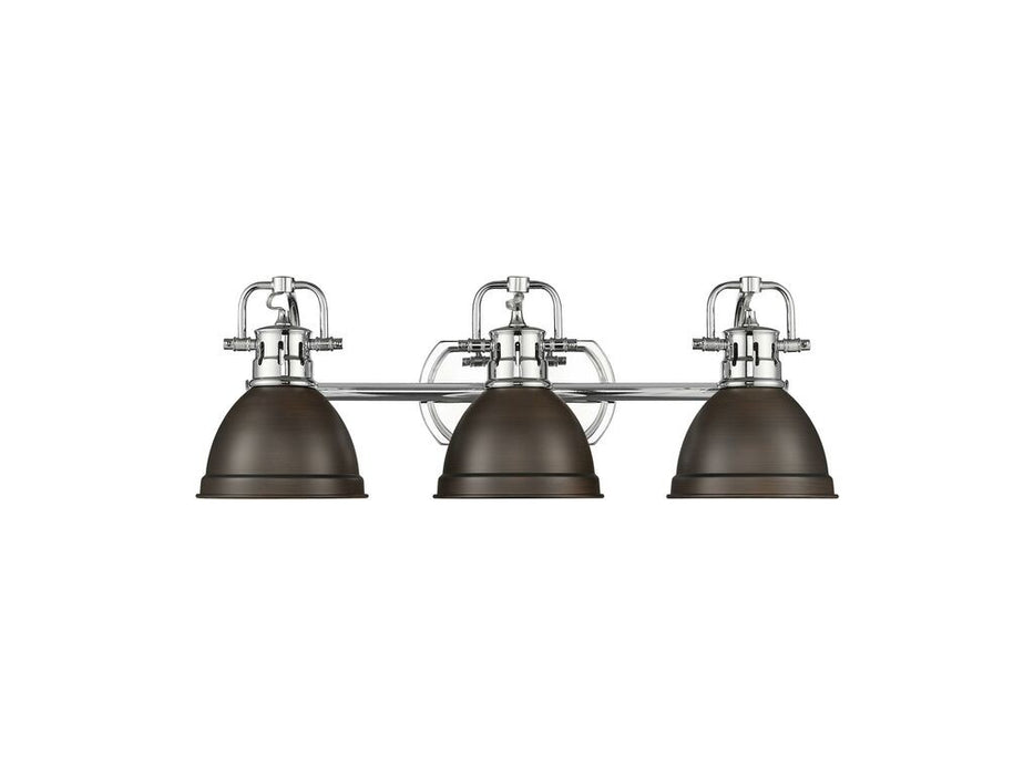 Golden - 3602-BA3 CH-RBZ - Three Light Vanity - Duncan - Chrome