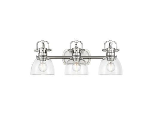 Golden - 3602-BA3 PW-CLR - Three Light Vanity - Duncan - Pewter