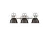 Golden - 3602-BA3 PW-RBZ - Three Light Vanity - Duncan - Pewter