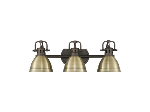 Golden - 3602-BA3 RBZ-AB - Three Light Vanity - Duncan - Rubbed Bronze