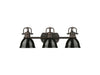 Golden - 3602-BA3 RBZ-BK - Three Light Vanity - Duncan - Rubbed Bronze