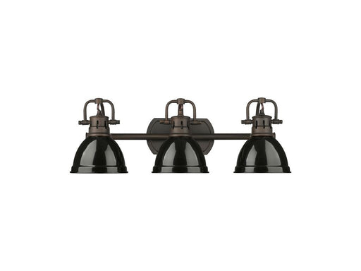 Golden - 3602-BA3 RBZ-BK - Three Light Vanity - Duncan - Rubbed Bronze
