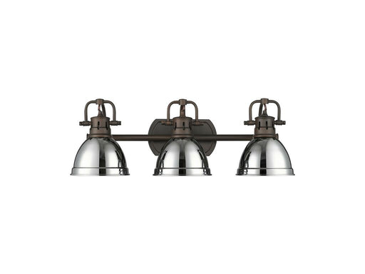 Golden - 3602-BA3 RBZ-CH - Three Light Vanity - Duncan - Rubbed Bronze
