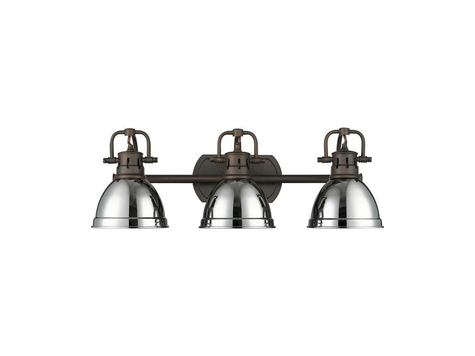 Golden - 3602-BA3 RBZ-CH - Three Light Vanity - Duncan - Rubbed Bronze