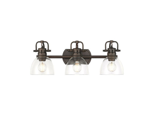 Golden - 3602-BA3 RBZ-CLR - Three Light Vanity - Duncan - Rubbed Bronze
