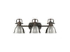 Golden - 3602-BA3 RBZ-PW - Three Light Vanity - Duncan - Rubbed Bronze