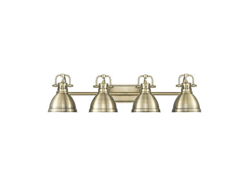 Golden - 3602-BA4 AB-AB - Four Light Vanity - Duncan - Aged Brass