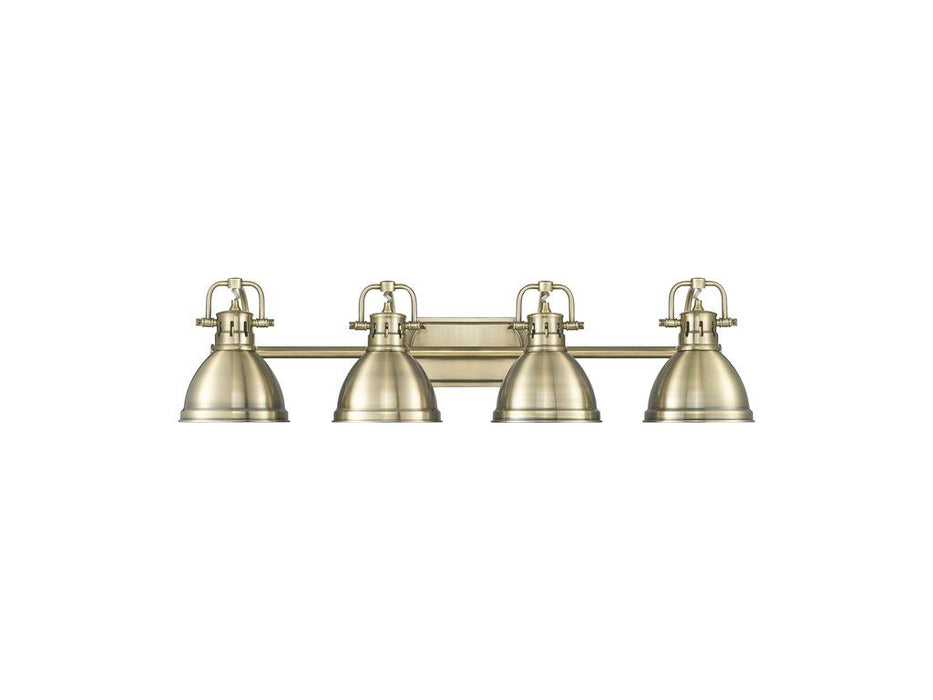Golden - 3602-BA4 AB-AB - Four Light Vanity - Duncan - Aged Brass